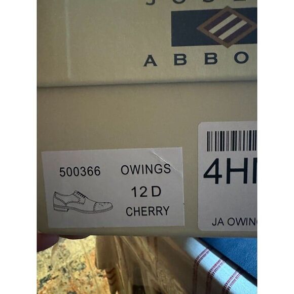 Joseph Abboud NWB Sz12 Burgundy/Cherry Leather Owings Cap Toe Lace Up Oxfords Dr - Picture 12 of 13